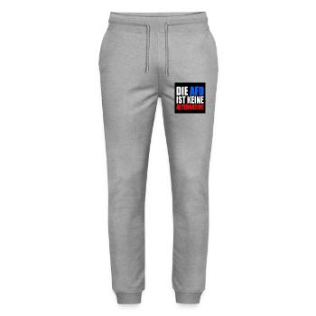 die afd ist keine alternative - Stanley/Stella Unisex Bio Jogginghose Mover  - Grau meliert - Vorne - Marisol (170cm) & Nik (191cm)