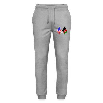 Flag USA flag Afghanistan - Stanley/Stella Mover Unisex Organic Jogging Trousers - heather grey - Front - Marisol (170cm) & Nik (191cm)