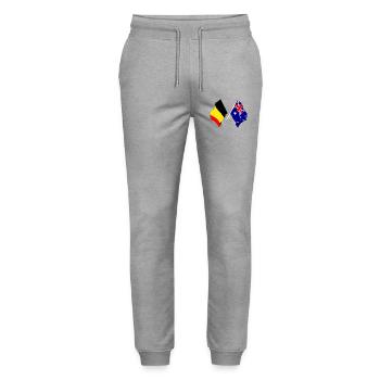 Cardio heart Drapeau Belgique, drapeau Australie - Pantalon de jogging bio MOVER Stanley/Stella unisexe - gris chiné - Devant - Marisol (170cm) & Nik (191cm)