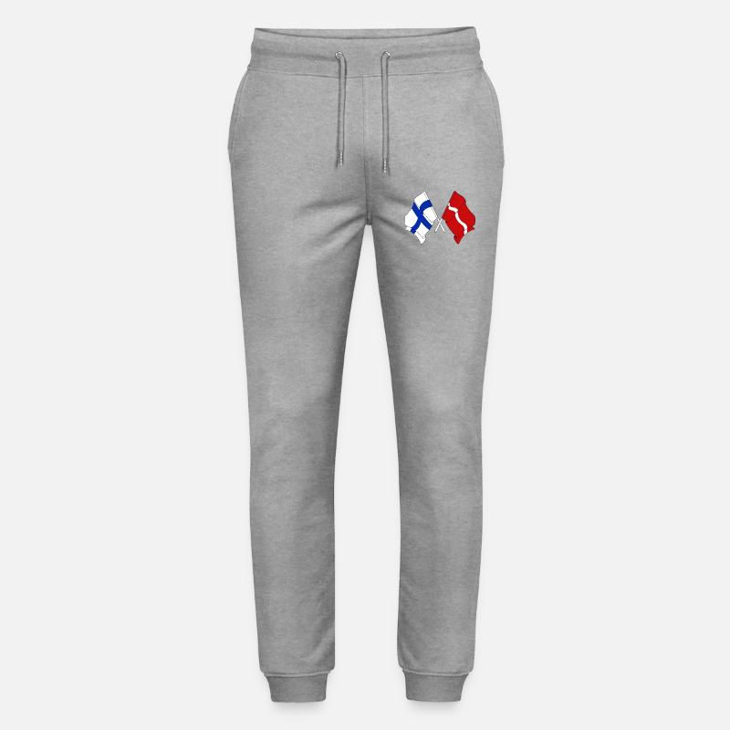 Drapeau Finlande, drapeau Lettonie - Pantalon de jogging bio MOVER Stanley/Stella unisexe - gris chiné
