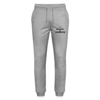 LGBTQ Pride Month - Monogamy is Overrated - Stanley/Stella Mover Unisex Organic Jogging Trousers - heather grey - Front - Marisol (170cm) & Nik (191cm)