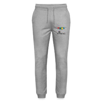 GELIEBTE. VIELEN DANK. DANKE HERRIN - Stanley/Stella Unisex Bio Jogginghose Mover  - Grau meliert - Vorne - Marisol (170cm) & Nik (191cm)