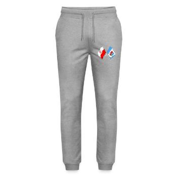 Drapeau Pologne, Subcarpatie franchie - Pantalon de jogging bio MOVER Stanley/Stella unisexe - gris chiné - Devant - Marisol (170cm) & Nik (191cm)