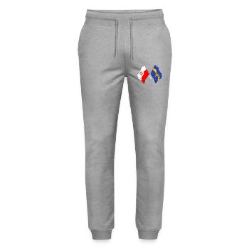 Flag Poland Silesia - Stanley/Stella Mover Unisex Organic Jogging Trousers - heather grey - Front - Marisol (170cm) & Nik (191cm)