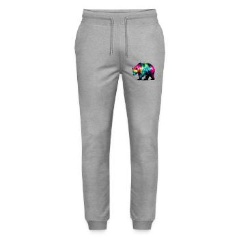 Bär - Stanley/Stella Unisex Bio Jogginghose Mover  - Grau meliert - Vorne - Marisol (170cm) & Nik (191cm)