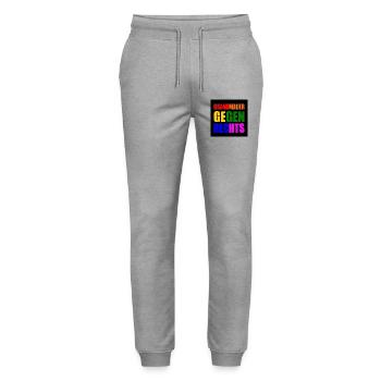 brandmauer gegen rechts - Stanley/Stella Unisex Bio Jogginghose Mover  - Grau meliert - Vorne - Marisol (170cm) & Nik (191cm)