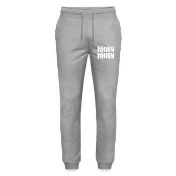 MOIN MOIN - Stanley/Stella Unisex Bio Jogginghose Mover  - Grau meliert - Vorne - Marisol (170cm) & Nik (191cm)