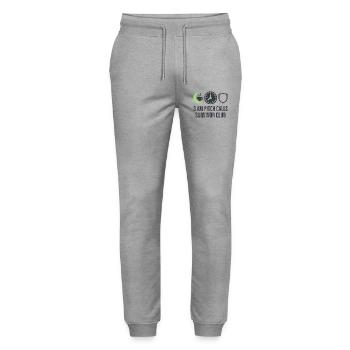 Startup Founder Survivor Burnout Recover - Stanley/Stella Mover Unisex Organic Jogging Trousers - heather grey - Front - Marisol (170cm) & Nik (191cm)