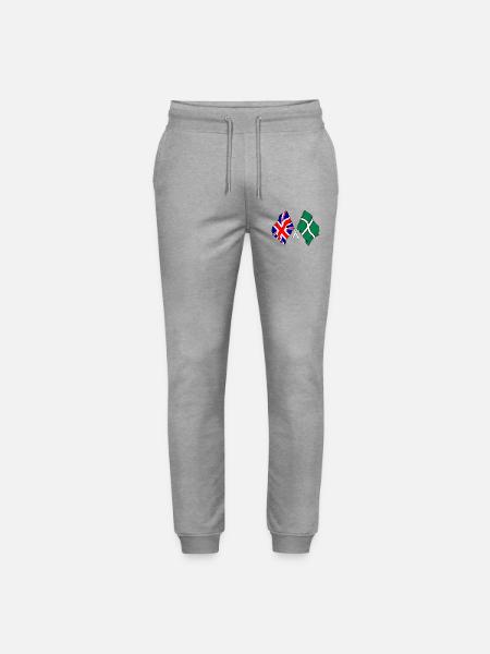 Devon & Great Britain Cross - Stanley/Stella Mover Unisex Organic Jogging Trousers - heather grey