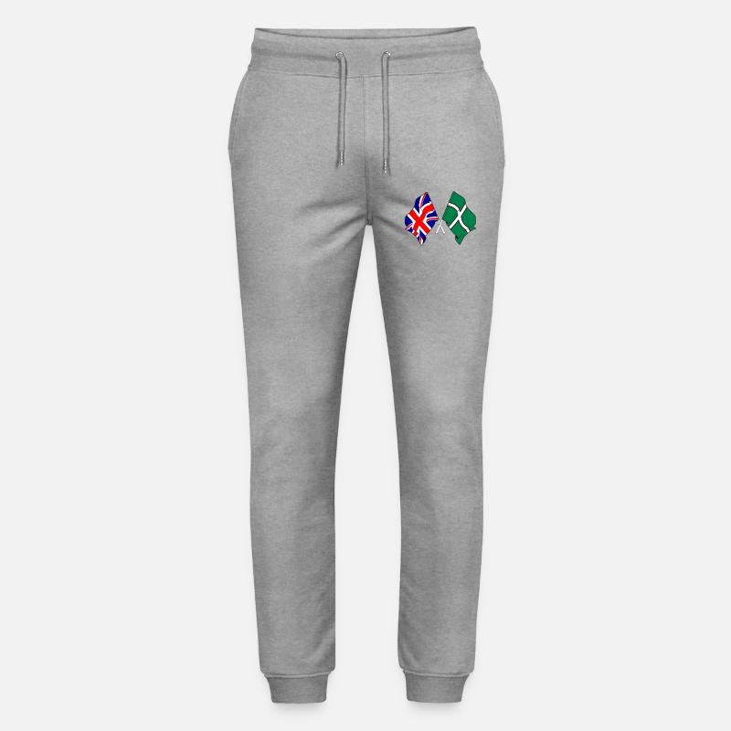 Devon & Great Britain Cross - Stanley/Stella Mover Unisex Organic Jogging Trousers - heather grey