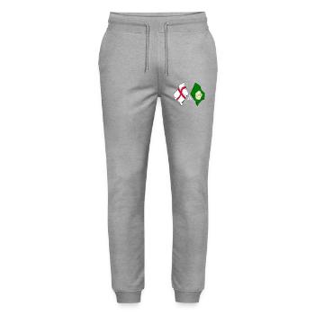 North Yorkshire & England kreuzten sich - Stanley/Stella Unisex Bio Jogginghose Mover  - Grau meliert - Vorne - Marisol (170cm) & Nik (191cm)