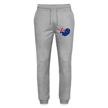 Australische Flagge mit Herz - Stanley/Stella Unisex Bio Jogginghose Mover  - Grau meliert - Vorne - Marisol (170cm) & Nik (191cm)