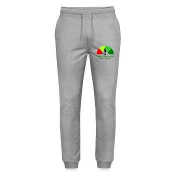 Économisez l’électricité et conduisez le diesel - Pantalon de jogging bio MOVER Stanley/Stella unisexe - gris chiné - Devant - Marisol (170cm) & Nik (191cm)