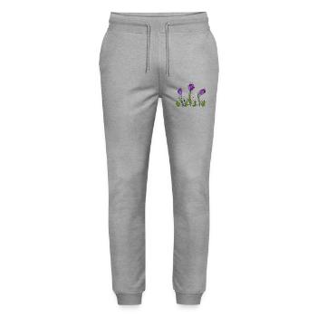 Blumen - Stanley/Stella Unisex Bio Jogginghose Mover  - Grau meliert - Vorne - Marisol (170cm) & Nik (191cm)