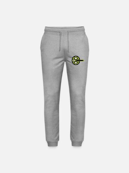 Bicycle Chainring Icon - Stanley/Stella Mover Unisex Organic Jogging Trousers - heather grey