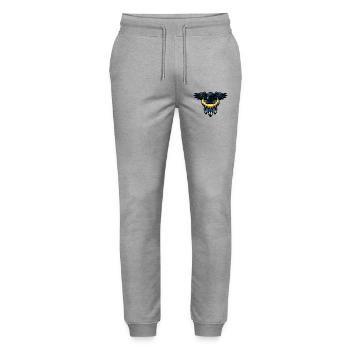 Nachtadler über Mondkrescent - Stanley/Stella Unisex Bio Jogginghose Mover  - Grau meliert - Vorne - Marisol (170cm) & Nik (191cm)
