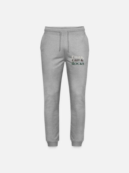 Chalk Grit & Rocks Motif - Stanley/Stella Mover Unisex Organic Jogging Trousers - heather grey