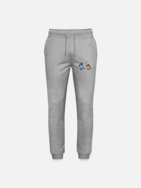 Sparrow, Sun, Spring - Stanley/Stella Mover Unisex Organic Jogging Trousers - heather grey