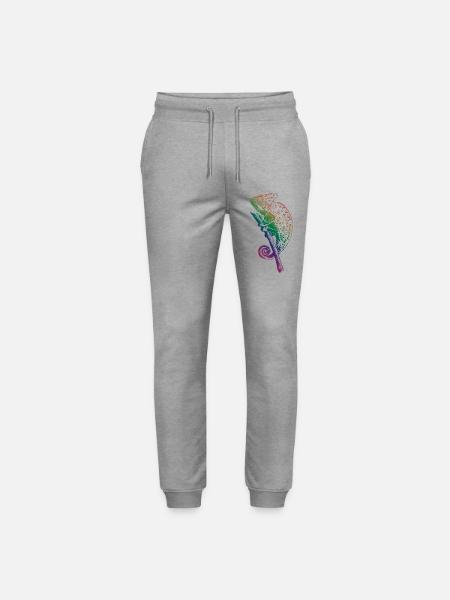 Chamäleon Eidechse Grafik Reptil Chamäleon Liebhaber - Stanley/Stella Unisex Bio Jogginghose Mover - Grau meliert