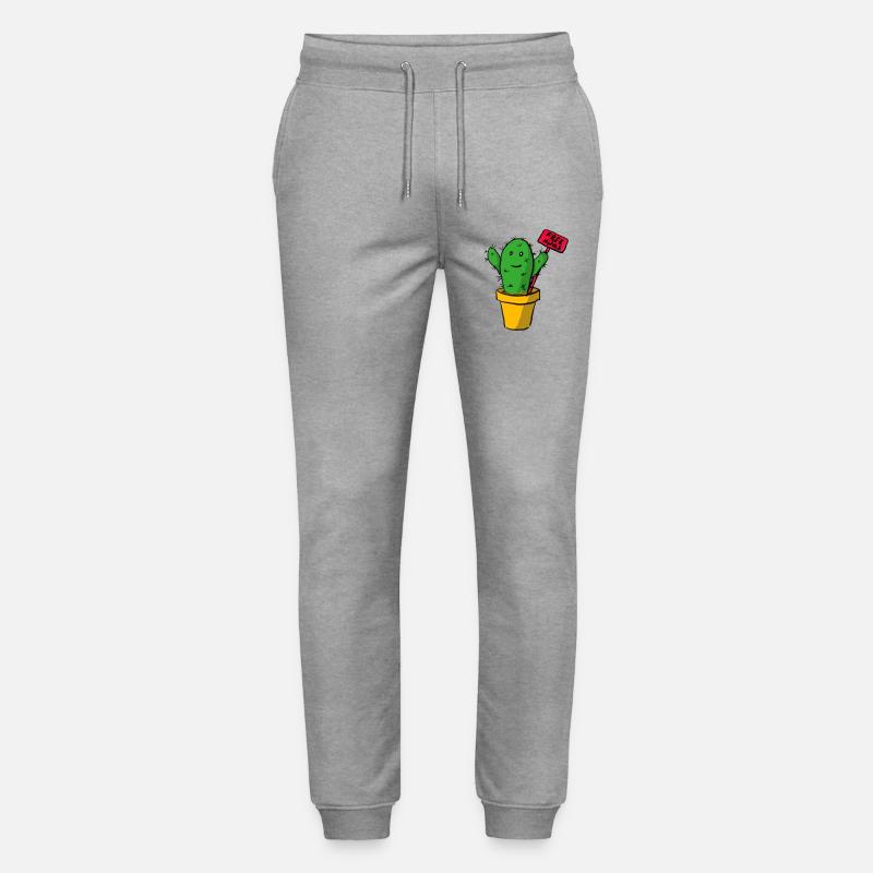 Kaktus Free Hugs - Stanley/Stella Unisex Bio Jogginghose Mover - Grau meliert
