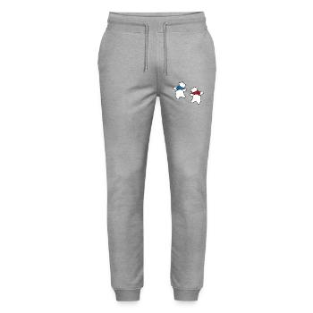 Polar bears - Stanley/Stella Mover Unisex Organic Jogging Trousers - heather grey - Front - Marisol (170cm) & Nik (191cm)