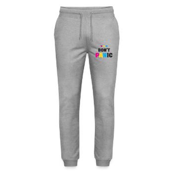 LGBT Pride Month - Keine Panik - Stanley/Stella Unisex Bio Jogginghose Mover  - Grau meliert - Vorne - Marisol (170cm) & Nik (191cm)