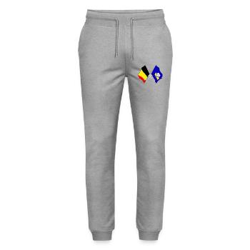 Flag Belgium, the Brussels Capital Region - Stanley/Stella Mover Unisex Organic Jogging Trousers - heather grey - Front - Marisol (170cm) & Nik (191cm)