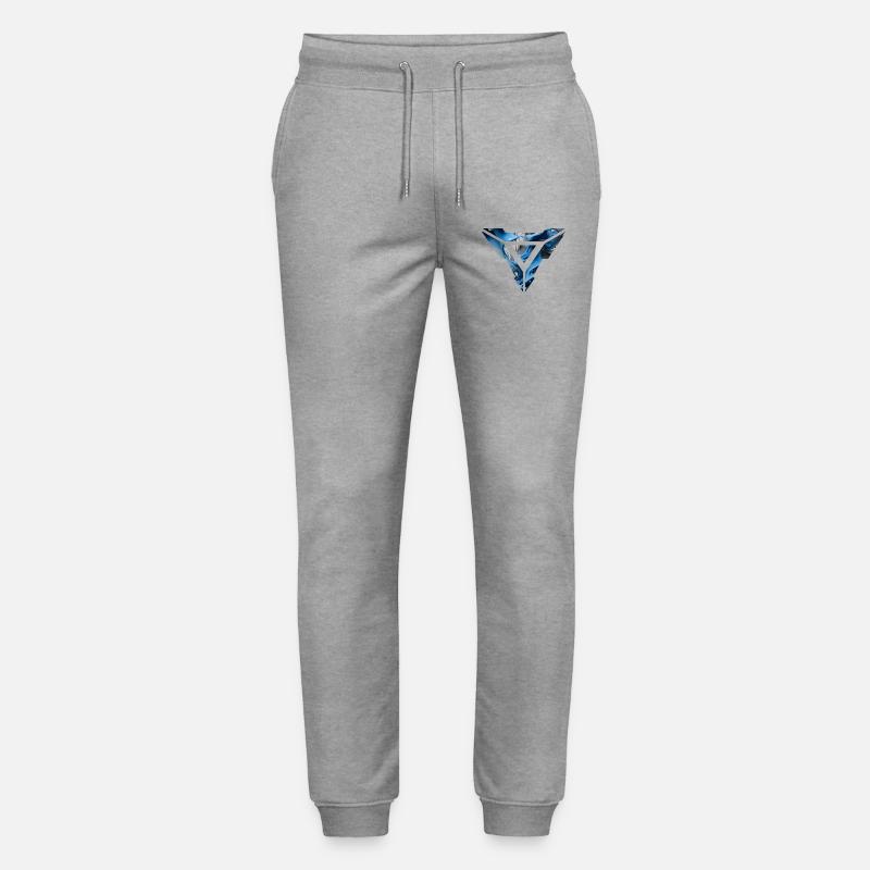 Abstract Blue Fluid Triangular Design - Stanley/Stella Mover Unisex Organic Jogging Trousers - heather grey
