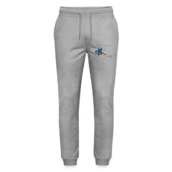 Training My Monsters - Stanley/Stella Mover Unisex Organic Jogging Trousers - heather grey - Front - Marisol (170cm) & Nik (191cm)