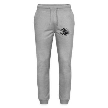 Black House with Flowers – House Design - Stanley/Stella Mover Unisex Organic Jogging Trousers - heather grey - Front - Marisol (170cm) & Nik (191cm)