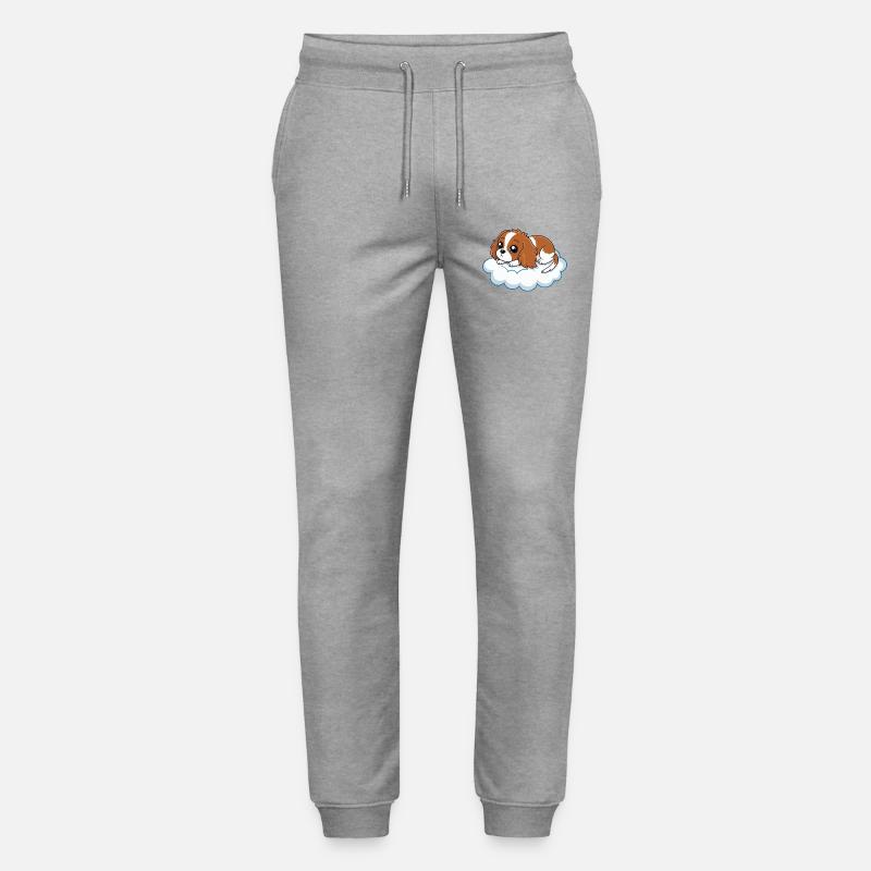 Chiot cavalier rêveur sur un nuage - Pantalon de jogging bio MOVER Stanley/Stella unisexe - gris chiné