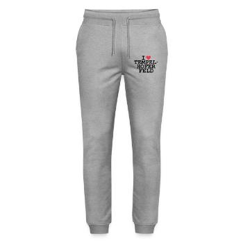 I love Tempelhofer Feld - Stanley/Stella Unisex Bio Jogginghose Mover  - Grau meliert - Vorne - Marisol (170cm) & Nik (191cm)