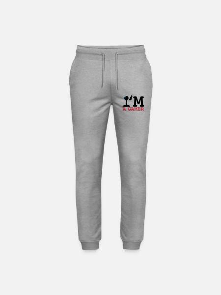A Gamer Bold Typography - Stanley/Stella Mover Unisex Organic Jogging Trousers - heather grey
