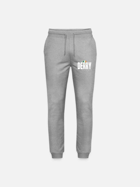 Derry Ireland Distressed Wordmark - Stanley/Stella Mover Unisex Organic Jogging Trousers - heather grey