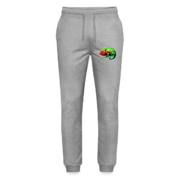 Chameleon - Stanley/Stella Mover Unisex Organic Jogging Trousers - heather grey - Front - Marisol (170cm) & Nik (191cm)