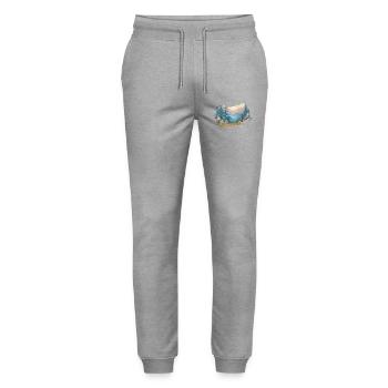 Rise for Nature - Wald mit Sonnenaufgang - Stanley/Stella Unisex Bio Jogginghose Mover  - Grau meliert - Vorne - Marisol (170cm) & Nik (191cm)