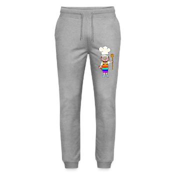 LGBT KOCH Köche Köchin Regenbogen Küche - Stanley/Stella Unisex Bio Jogginghose Mover  - Grau meliert - Vorne - Marisol (170cm) & Nik (191cm)