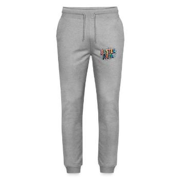 Bester Papa bunte Buchstabenillustration - Stanley/Stella Unisex Bio Jogginghose Mover  - Grau meliert - Vorne - Marisol (170cm) & Nik (191cm)