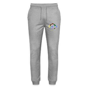 Spirale Farbspaß Geometrie - Stanley/Stella Unisex Bio Jogginghose Mover  - Grau meliert - Vorne - Marisol (170cm) & Nik (191cm)