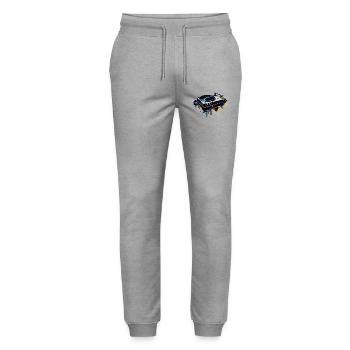 Graffiti Turntable Design - Stanley/Stella Mover Unisex Organic Jogging Trousers - heather grey - Front - Marisol (170cm) & Nik (191cm)