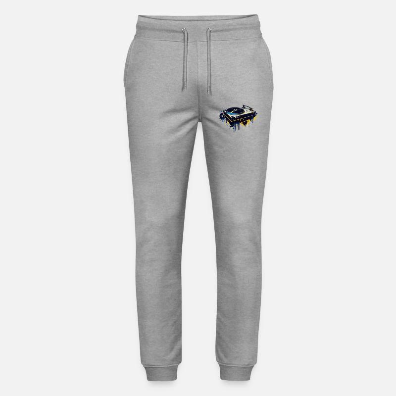 Graffiti Turntable Design - Stanley/Stella Mover Unisex Organic Jogging Trousers - heather grey