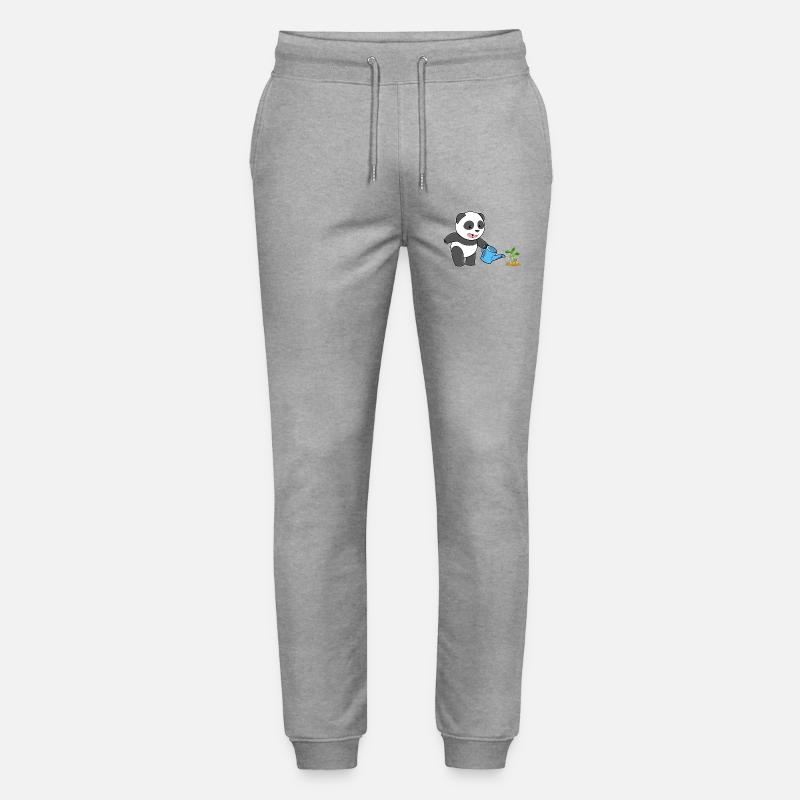 Panda Pandabär Gärtner Gießkanne - Stanley/Stella Unisex Bio Jogginghose Mover  - Grau meliert