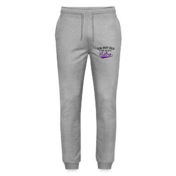 Not Old....Retro - 2 Colour - Stanley/Stella Unisex Bio Jogginghose Mover  - Grau meliert - Vorne - Marisol (170cm) & Nik (191cm)