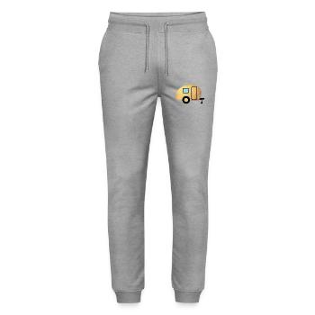 Caravan Wohnwagen Glamping Camping Gold Urlaub Fan - Stanley/Stella Unisex Bio Jogginghose Mover  - Grau meliert - Vorne - Marisol (170cm) & Nik (191cm)