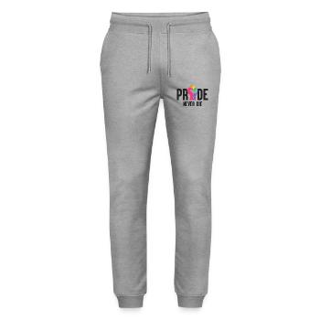 Mois de la fierté LGBT - Pride Never Die - Pantalon de jogging bio MOVER Stanley/Stella unisexe - gris chiné - Devant - Marisol (170cm) & Nik (191cm)