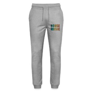 House Music - Stanley/Stella Mover Unisex Organic Jogging Trousers - heather grey - Front - Marisol (170cm) & Nik (191cm)