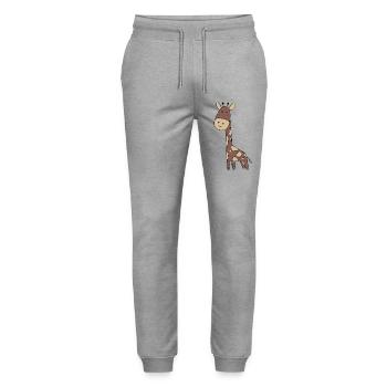 Giraffe - Stanley/Stella Unisex Bio Jogginghose Mover  - Grau meliert - Vorne - Marisol (170cm) & Nik (191cm)
