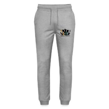 Eternal Strength Mythical Trio T-Shirt - Stanley/Stella Mover Unisex Organic Jogging Trousers - heather grey - Front - Marisol (170cm) & Nik (191cm)
