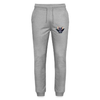 bat, nocturnal animal on Halloween - Stanley/Stella Mover Unisex Organic Jogging Trousers - heather grey - Front - Marisol (170cm) & Nik (191cm)