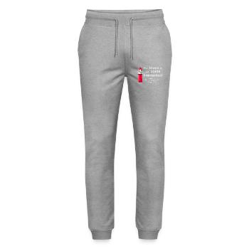 Leuchtturm Vlieland Krentenbol Spruch - Stanley/Stella Unisex Bio Jogginghose Mover  - Grau meliert - Vorne - Marisol (170cm) & Nik (191cm)
